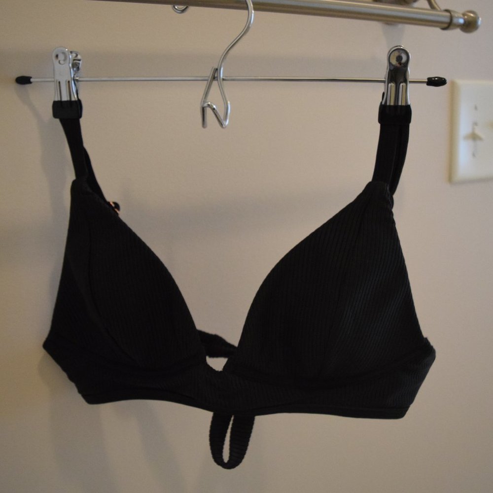 Abercrombie Black tie back bikini top